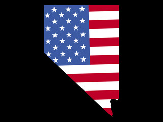 Map of Nevada with flag