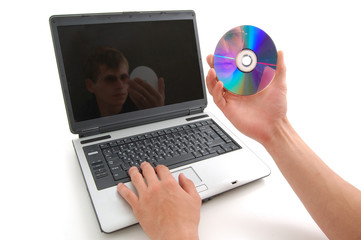 notebook and disk