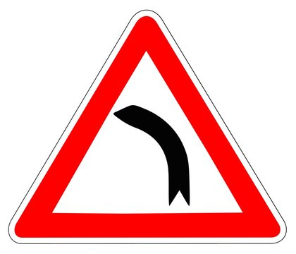 Panneau de Signalisation (Virage a gauche - A1B)