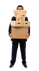 moving house concept with lots of cardboards