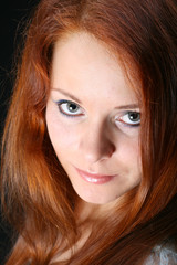 Fototapeta premium beautiful red hair girl portrait