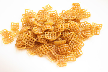 On a photo vermicelli. A photon a white background