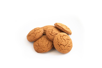 On a photo oats cookies. The photo is isolated