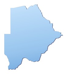 Botswana map filled with light blue gradient