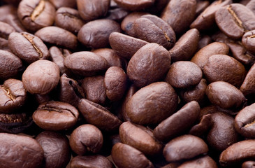 Coffee beans background texture