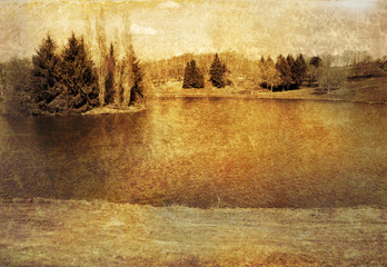old-fashioned landscape - antique house - village 