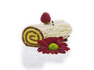 bisquit rollade mit limonen creme