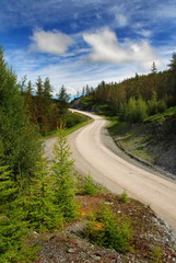 Fototapeta na wymiar Mountain road, pass, Altai