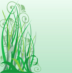 grass and scrolls background