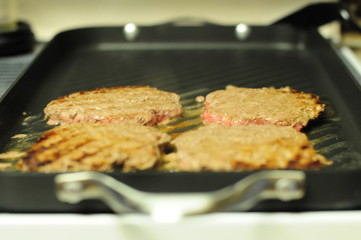 burgers on the grill
