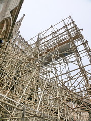 Echafaudage, restauration du Duomo, Milan, Italie