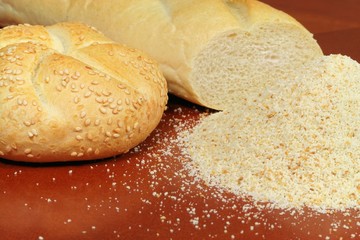 Close up of breads and breadcrumb