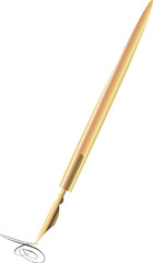 Old pen. A vector illustration.