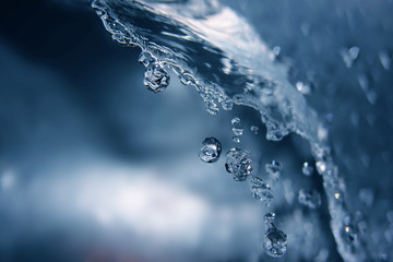 Close-up shot van spattend water