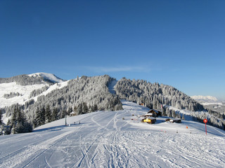 Ski resort panorama in Austrian Tirol