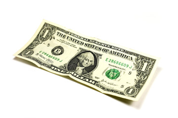 usa one dollar isolated over white