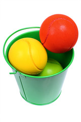 Bucket full with colored balls