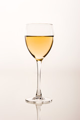 drink series: white wine glass over white