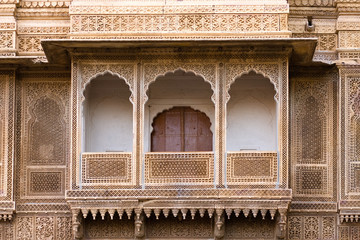 Sculpted pavilion-style balcony of the Rajmahal palace