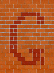 Fototapeta premium the letter g from alphabet set, seamlessly brickwall tile