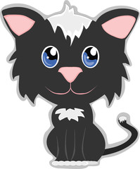 Cute Big Head black kitty cat