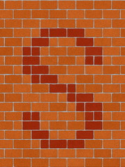 the letter s from alphabet set, seamlessly brickwall tile