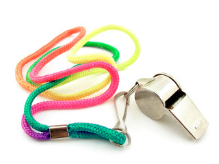 Referee whistle isolated