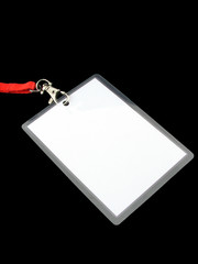 Blank vip pass isolated on black background