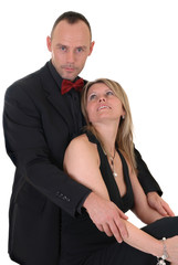  pre middle aged male gigolo  with attractive female admirer, 