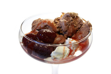 isolated glass whith  sweet cold vanilla icecream