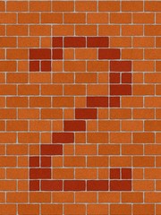 Fototapeta premium cyfra "2" na gładkiej płytce murowanej