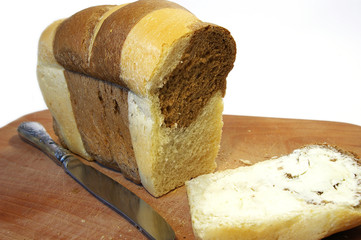 Fresh, home-made whole wheat bread.