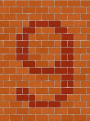 the number "9" on seamlessly brickwall tile