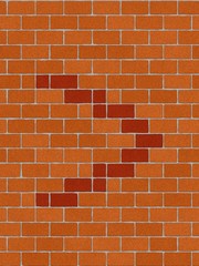 Fototapeta premium the arrow sign to the right on seamlessly brickwall tile