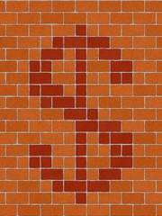 the dollar sign on seamlessly brickwall tile