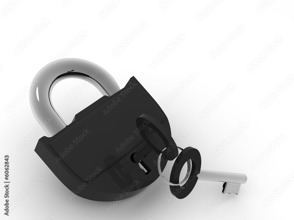 Poster padlock with keys