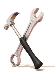 Spanner with hammer. Service