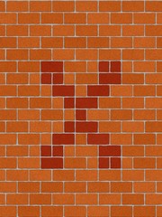 the multiplication sign on seamlessly brickwall tile