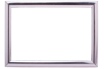 Empty metal picture frame isolated