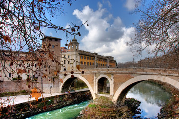Ponte sul tevere, Roma - obrazy, fototapety, plakaty