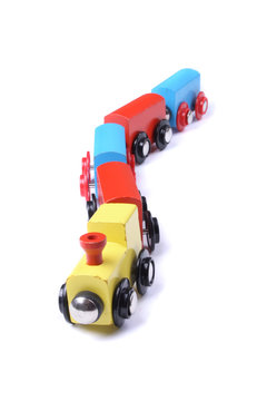 color train toy on the white background