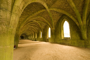 Obraz premium Vaulted ceilings in Fountains Abbey in North Yorkshire