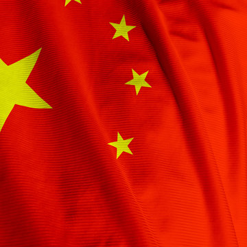 Fototapeta Close up of the Chinese flag, square image