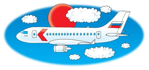 Crédence de cuisine en verre imprimé Avion, ballon Voyage en avion