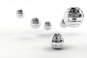 several silver chrome balls