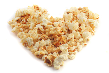 Valentine's Day popcorn heart love  isolated