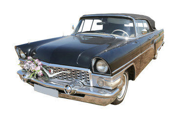 Obraz na płótnie Canvas old-time luksusowy rosyjski samochód dekoracji ślubnych