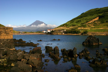 azores view of Porto Pim in Faial Island
