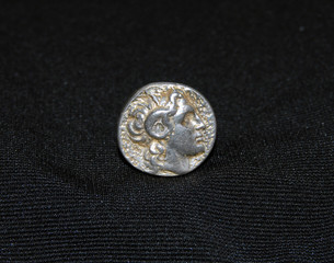 Roman silver male profile ring