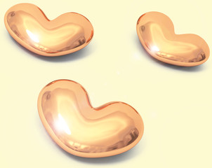 great hearts isolated on background